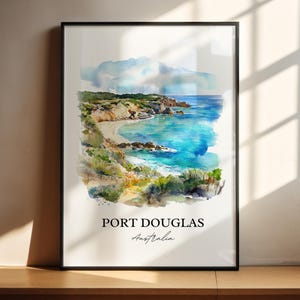 Port Douglas Wall Art, Queensland Print, Queensland Watercolor Art, Port Douglas Gift, Travel Print, Travel Poster, Housewarming Gift