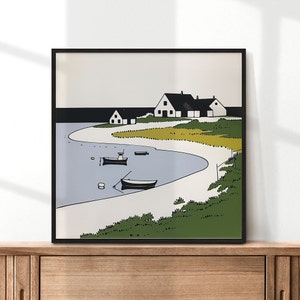 Art moderne de Cape Cod, impression de Cape Cod, art unique de Cape Cod, cadeau pour la maison de Cape Cod, affiche de voyage, cadeau de pendaison de crémaillère