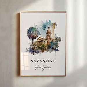 Savannah Georgia wall art - Georgia, Savannah poster, Savannah GA Wedding gift, Birthday present, Custom Text, Personalized Gift