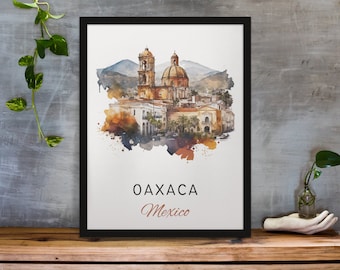Oaxaca Mexico Art Print – Travel Poster, Custom Cityscape