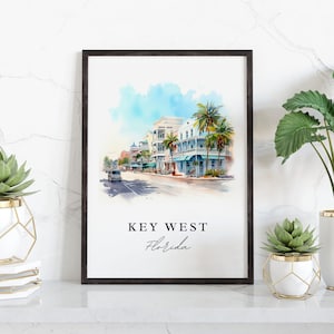 Kunst aan de muur Key West FL - posterafdruk Florida, Florida Keys, Islamorada-cadeau, verjaardagscadeau, aangepaste tekst, perfect cadeau