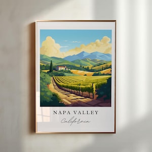 Napa Valley CA wall art - Cali Wine Country, Napa Valley poster, Napa Valley Wedding gift, Birthday present, Custom Text, Personalized Gift
