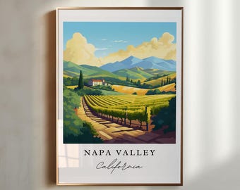 Napa Valley CA wall art - Cali Wine Country, Napa Valley poster, Napa Valley Wedding gift, Birthday present, Custom Text, Personalized Gift