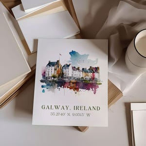 Galway Ireland wall art - Ireland, Galway poster, Galway Wedding gift, Galway Birthday present, Custom Text, Personalized Gift