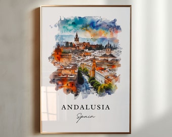Andalusia Spain Art Print, Travel Poster, Housewarming Gift