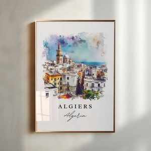Algiers Algeria wall art - Algeria, Algiers print, Algiers Wedding gift, Algeria Birthday present, Custom Text, Perfect Gift