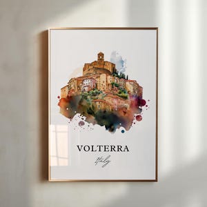 Volterra Italy wall art - Italy, Volterra poster, Volterra gift, Volterra Italia Birthday present, Custom Text, Personalized Gift