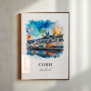 Cobh Ireland Wall Art, Cobh Print, Cobh Watercolor, Cork City Ireland Gift, Travel Poster, Housewarming Gift