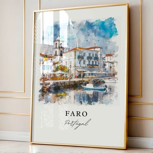 Faro Portugal Wall Art, Portugal Print, Faro Wall Art, Faro Portugal Gift, Faro Travel Print, Travel Poster, Travel Gift, Housewarming Gift image 4