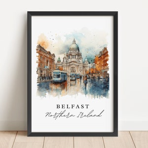 Belfast Northern Ireland wall art - Northern Ireland, Belfast poster, Belfast Wedding gift, Birthday present, Custom Text, Personalized Gift