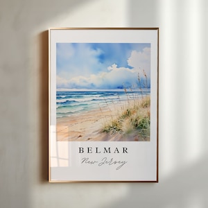 Belmar NJ wall art - Jersey Shore, Belmar poster print, Belmar Wedding gift, Birthday present, Custom Text, Perfect Gift