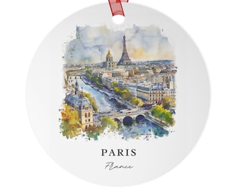 Paris FR Cityscape Ornament: Unique Paris Souvenir, Paris Franee Xmas Decor, and Authentic Parisian Gift