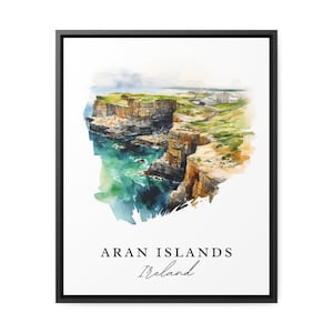 Aran Islands traditional travel art - Ireland, Aran Islands poster, Wedding gift, Birthday present, Custom Text, Personalized Gift
