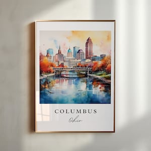 Columbus Ohio wall art - Ohio, Columbus poster, Columbus OH Wedding gift, Columbus Skyline Birthday present, Custom Text, Personalized Gift
