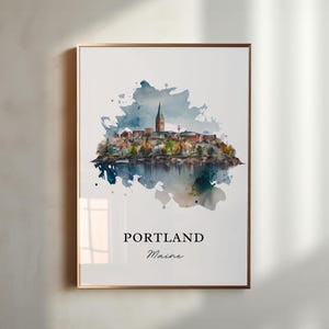 Portland Maine wall art - Maine, Portland poster, Portland ME Wedding gift, Portland Birthday present, Custom Text, Personalized Gift
