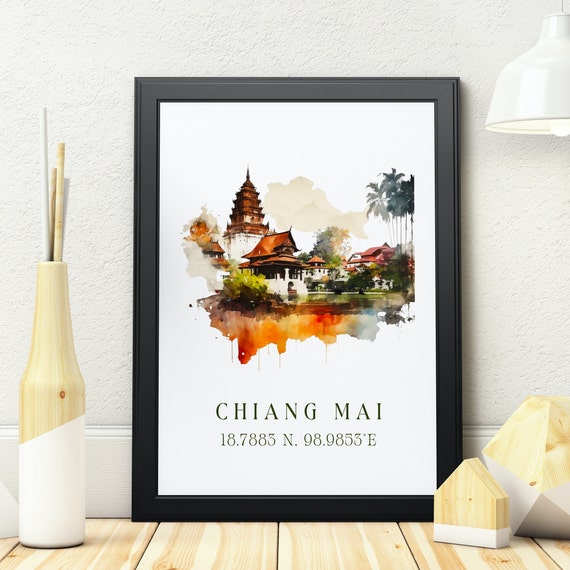 Chiang Mai Thailand Art Print – Travel Poster, Custom City