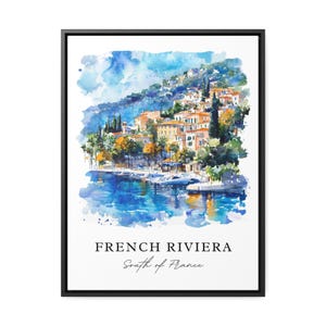 French Riviera Art, French Riviera Print, French Riviera Watercolor, South of France Gift, Travel Poster, Housewarming Gift