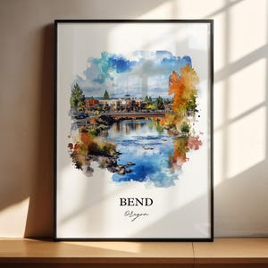 Oregon kunst aan de muur buigen, buigen of afdrukken, Oregon aquarel kunst, Oregon cadeau buigen, reizen print, reizen poster, housewarming cadeau