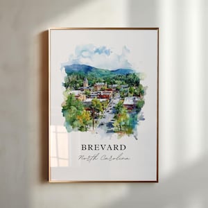 Brevard Zeichnung, Brevard North Carolina Druck, Transylvania County Aquarell Kunst, Brevard Geschenk, Reiseplakat, Housewarming Geschenk