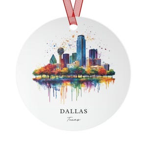 Dallas TX Ornament: Unique Dallas Souvenir, Dallas Xmas Decor, and Authentic Dallas Cityscape Gift (1pc, 3pcs, 5pcs, 10pcs)