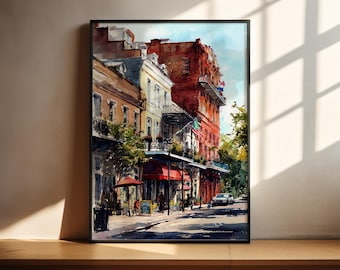 New Orleans Watercolor Art New Orleans Travel Print New Orleans Artwork Louisiana Decor New Orleans LA Wall Art
