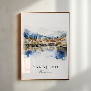 Sarajevo Bosnia Travel Poster – Archival Matte Print
