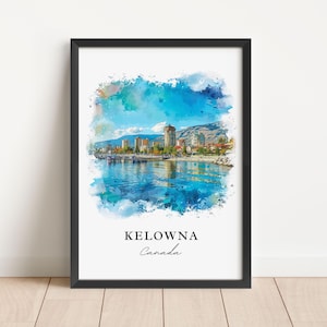 Kelowna Canada Wandkunst - Kanada, Kelowna Druck, Kelowna Hochzeitsgeschenk, Kelowna Geburtstagsgeschenk, Benutzerdefinierter Text, Perfektes Geschenk