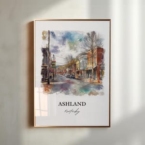Ashland KY Wall Art, Boyd County Print, Ohio River Watercolor Art, Ashland Kentucky Gift, Travel Print, Travel Poster, Housewarming Gift