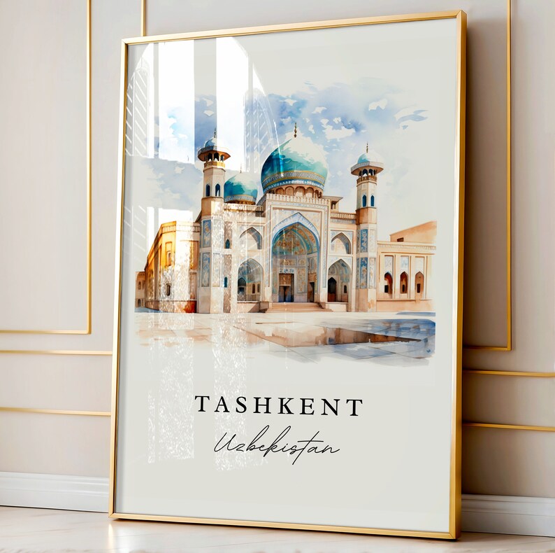 Tashkent Uzbekistan wall art - Uzbekistan, Tashkent print, Tashkent Wedding gift, Birthday present, Custom Text, Perfect Gift image 4