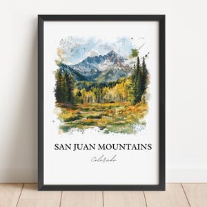 San Juan Mountains Art, Crystal Peak Print, Colorado Watercolor Art, San Juan Mountains Gift, Travel Print, Travel Poster, Housewarming Gift