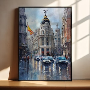 Madrid Spain Watercolor Art Madrid Travel Print Madrid Artwork Madrid Spain Decor Madrid Wall Art
