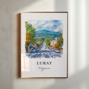 Luray Virginia Wandkunst, Luray Druck, Luray VA Aquarell, Shenandoah Valley Geschenk, Reiseplakat, Einweihungsgeschenk