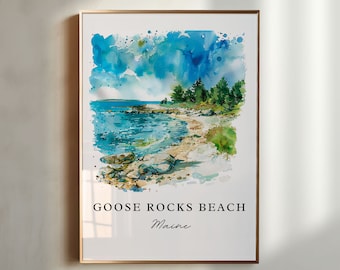 Goose Rocks Beach Art, Kennebunkport Print, Maine Wall Art, Kennebunkport Gift, Travel Print, Travel Poster, Travel Gift, Housewarming Gift