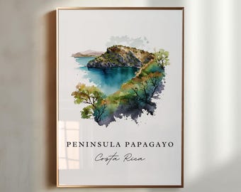 Peninsula Papagayo Costa Rica Print – Archival Travel Poster