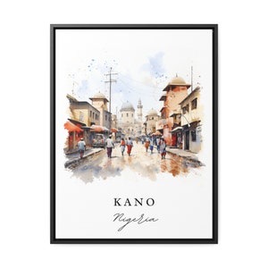 Arte turistica tradizionale Kano - Nigeria, poster Kano, regalo di nozze, regalo di compleanno, testo personalizzato, regalo personalizzato