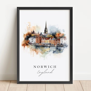 Norwich England wall art - England, Norwich poster, Norwich UK Wedding gift, Birthday present, Custom Text, Personalized Gift