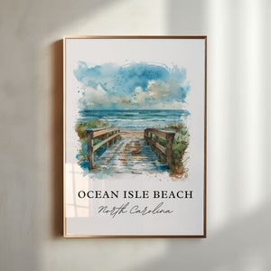 Ocean Isle Beach Kunstdruck, Ocean Isle Beach Kunstdruck, Ocean Isle Beach Aquarell, Ocean Isle Beach Geschenk, Reiseposter, Housewarming Geschenk