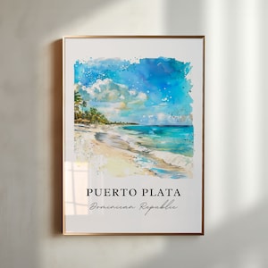 Puerto Plata Wall Art, Puerto Plata DR Print, Puerto Plata Watercolor, Puerto Plata Gift, Travel Poster, Housewarming Gift image 1