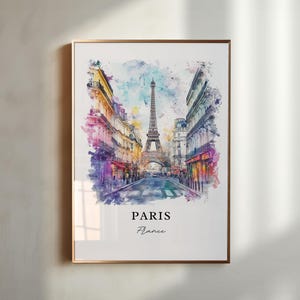 Paris Watercolor Art, Paris France Print, Eiffel Tower Watercolor Art, Paris France Gift, Travel Print, Travel Poster, Housewarming Gift
