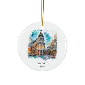 Madrid Spain Ornament: Unique Madrid Souvenir, Madrid Xmas Decor, and Authentic Madrid Spain Gift