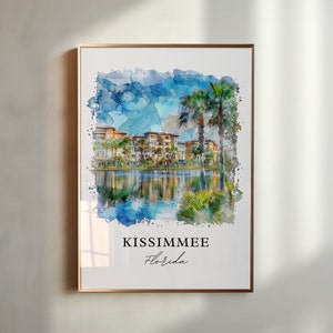 Kissimmee Wall Art, Kissimmee FL Print, Kissimmee Watercolor, Kissimmee Florida Gift, Travel Poster, Housewarming Gift