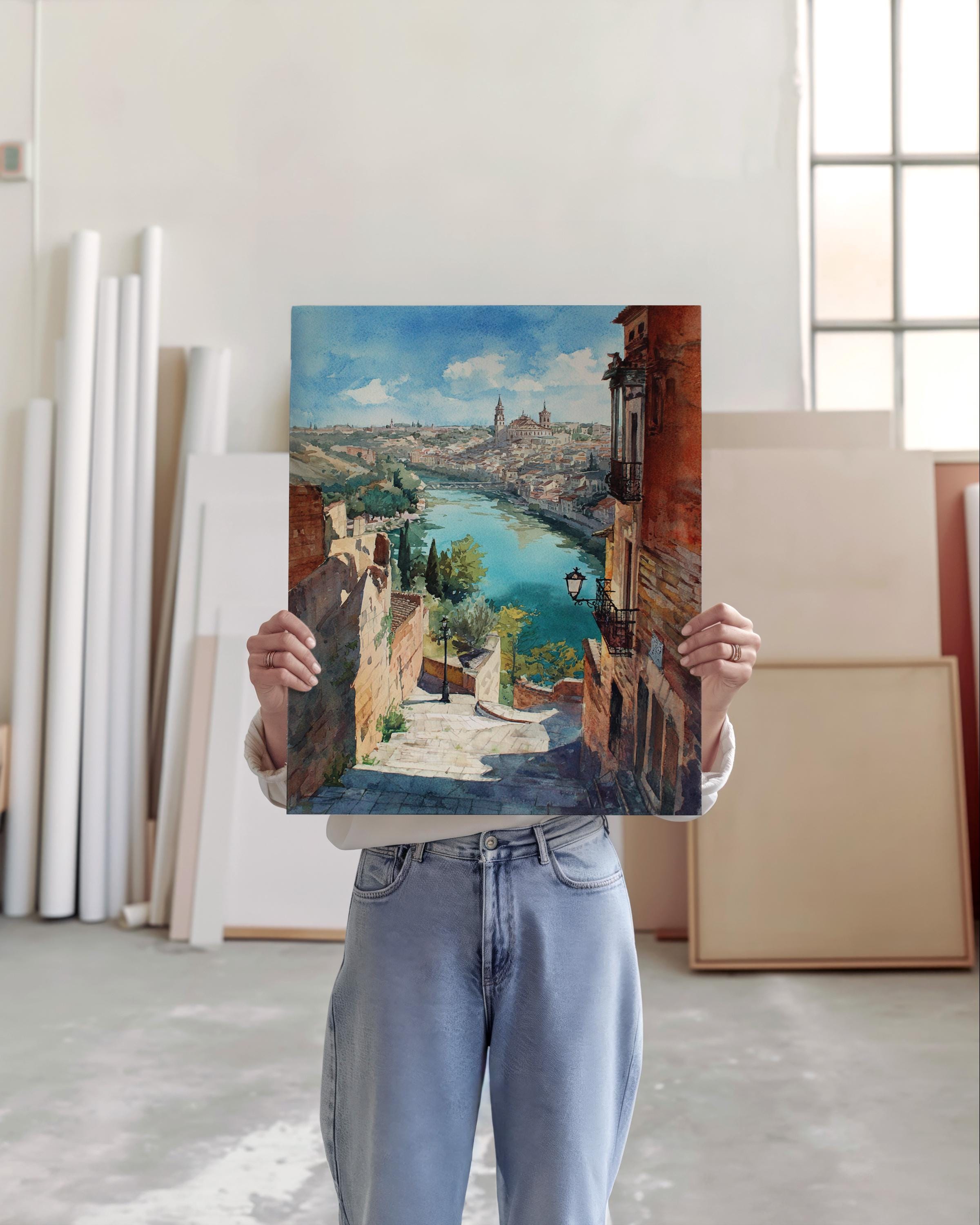 トレド スペイン 水彩画 トレド 旅行 版画 トレド スペイン アート