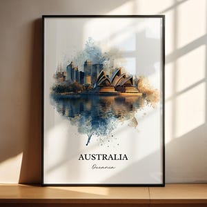 Australia Wall Art, Sydney Print, Australia Watercolor Art, Australia Gift, Travel Print, Travel Poster, Housewarming Gift