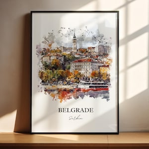 Belgrade Wall Art, Belgrade Print, Serbia Watercolor Art, Belgrade Serbia Gift, Travel Print, Travel Poster, Housewarming Gift