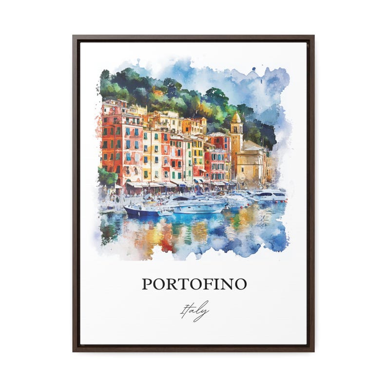 Portofino kunst aan de muur, Italiaanse Rivièra print, Genua stad aquarel kunst, Portofino Italië cadeau, reizen print, reisposter, housewarming cadeau afbeelding 7