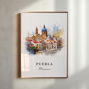 Puebla Mexico wall art - Mexico, Puebla poster, Puebla MX Wedding gift, Puebla Mexico Birthday present, Custom Text, Personalized Gift