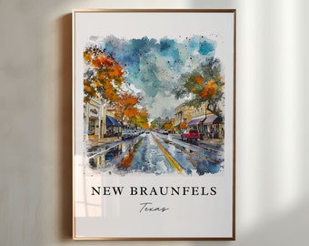 New Braunfels Wall Art, Texas Print, New Braunfels Wall Art, New Braunfels Gift, Travel Print, Travel Gift, Housewarming Gift