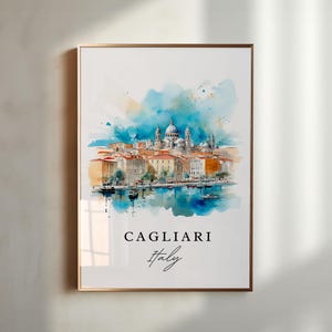 Cagliari Wall Art, Cagliari Italia Print, Cagliari Watercolor Art, Cagliari Italy Gift, Travel Poster, Housewarming Gift