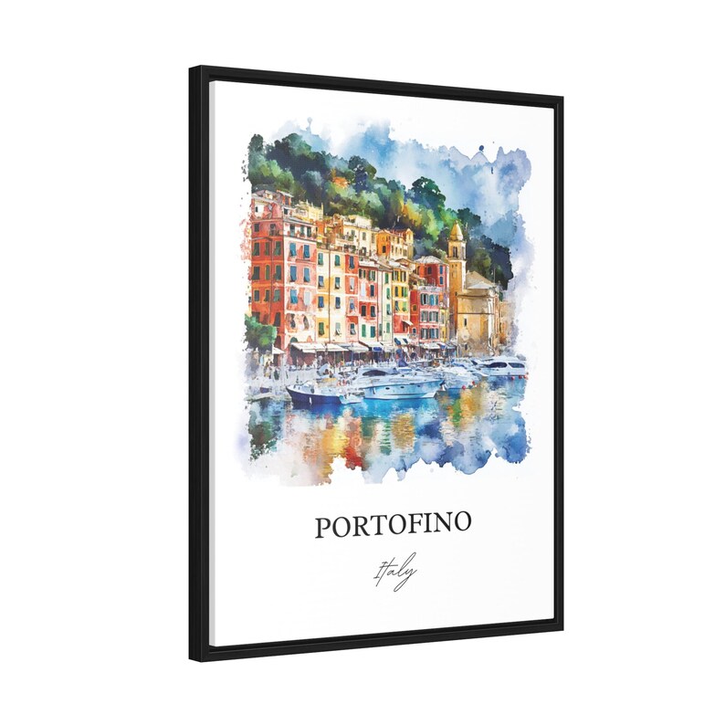 Portofino kunst aan de muur, Italiaanse Rivièra print, Genua stad aquarel kunst, Portofino Italië cadeau, reizen print, reisposter, housewarming cadeau afbeelding 8