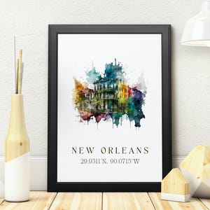 New Orleans wall art - Louisiana, New Orleans poster, New Orleans Wedding gift, Birthday present, Custom Text, Personalized Gift